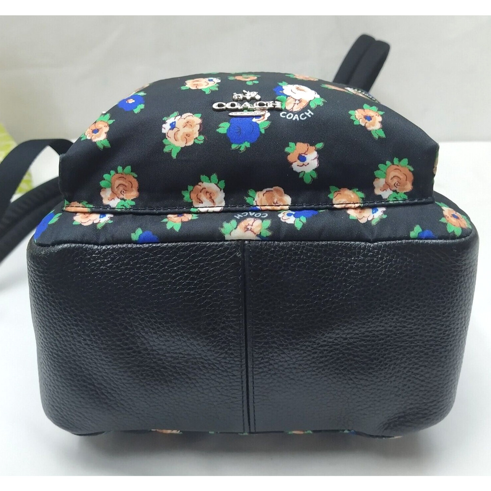 Coach Mini Charlie Tea Rose Floral Printed Nylon Zipper Backpack - Picture 7 of 13